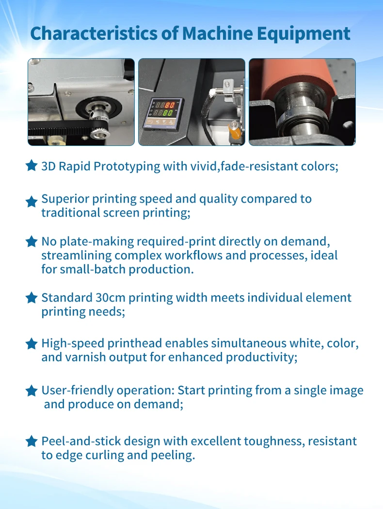 product a3 new type dx7 automatic printhead uv dtf transfer sticker roll to roll imprinting inkjet printer 30cm with laminator erasub-7