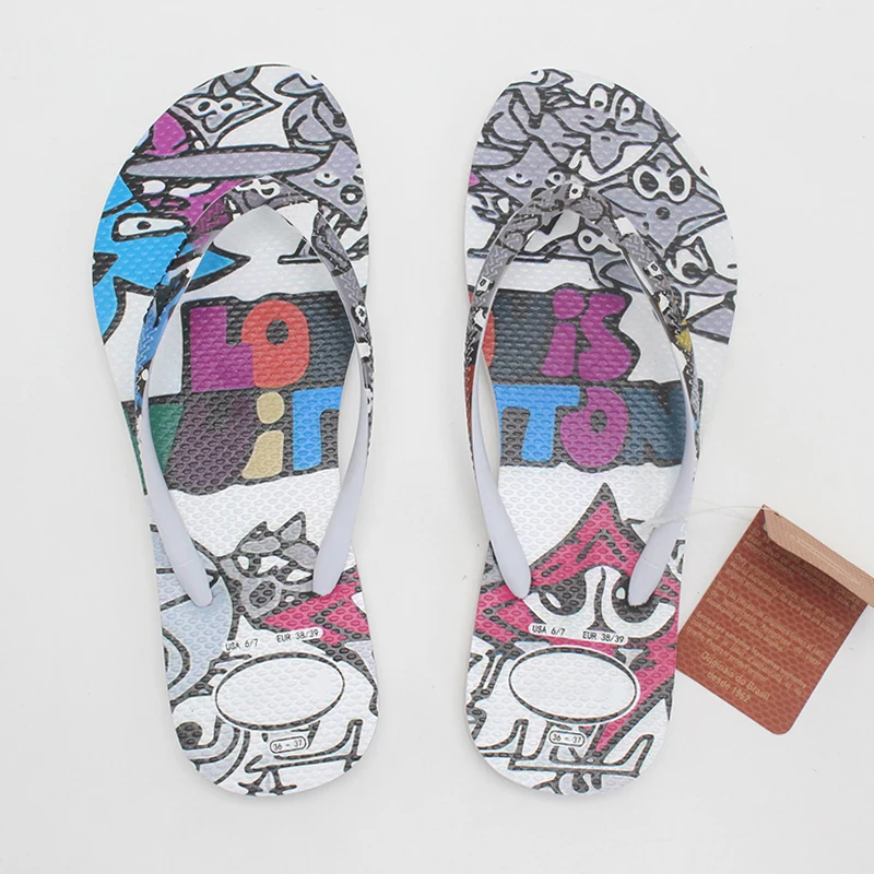 GRS Brazil Lady Pattern Printing Wedding Slippers Women Summer Beach Rubber Flip Flops