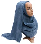 Scarf Plain Color Crinke Dubai Cotton Mulim Linen Hijab Scarf