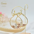 Gold Hoop Hot Sale Trendy 14k Gold Copper Alloy Virgin Mary Big Hoop Earring Tricolor Earrings For Women