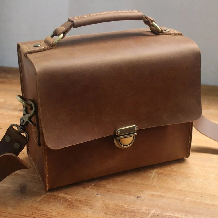 small leather camera case