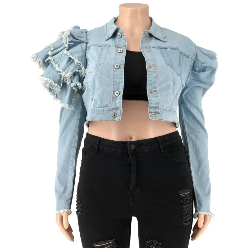 Stock Lot Ruffles Long Sleeves Cropped 