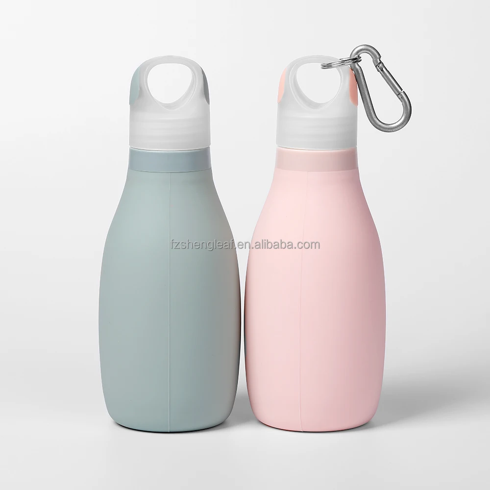 product silicone water bottle portable collapsible gym sports foldable outdoor travel leakproof bpa free food grade drinking reusable-8