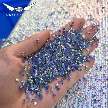 CY Wholesale Customize 1440pcs Stone Crystal AB Flat Back Glass HotFix Rhinestone Bulk