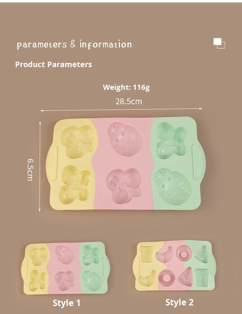 High-Temperature Resistant 6-Grids Silicone Mold Color-Matching Cake Tools for Baking Biscuits and Pudding for DIY details