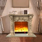 Marble Fireplace Home Decoration Indoor Hand Carved Beautiful Honed And Polished Marble Fireplace For Sale