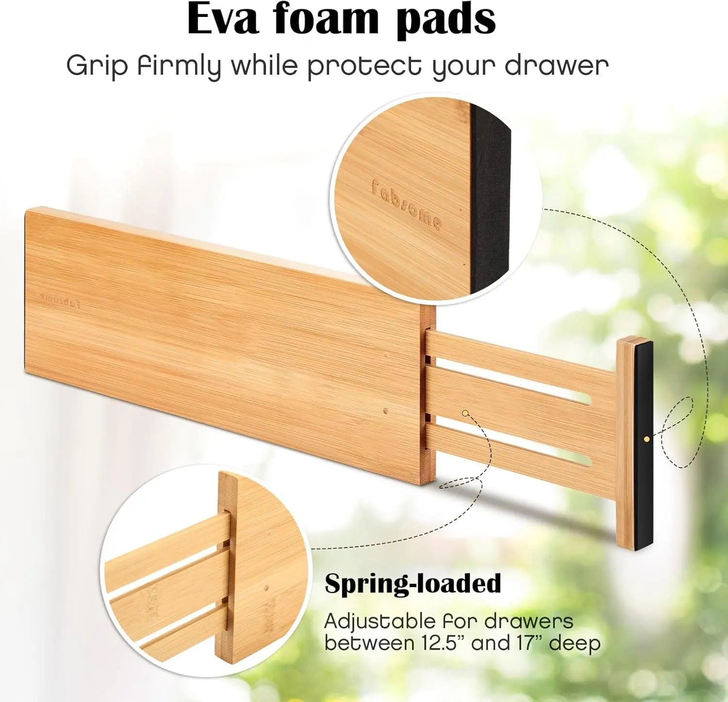 product custom 6 pack adjustable bamboo drawer dividers expandable kitchen drawer organizer separators drawer partitions-7
