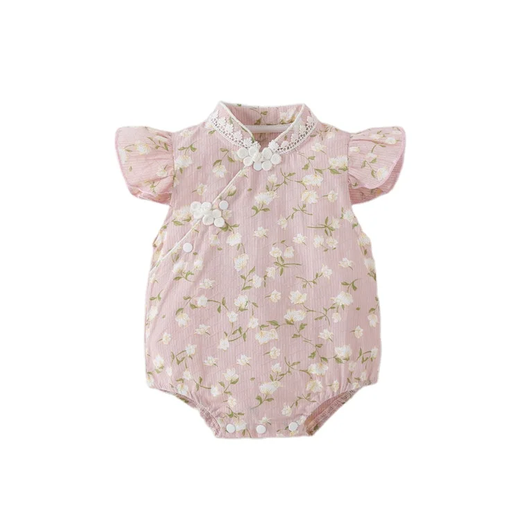 2023 New Design Casual Baby Girls Clothes 0-3 Mothes Short Sleeve 100% Cotton Grace toddler kid summer Baby Romper Girl Jumpsuit