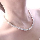 Necklace Silver Fashion Rope Chain Necklace For Women Jewelry Silver Plated Mask Chain Party Engagement
