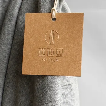 Hot Sale Custom Logo & Brand Name Printable Kraft Paper Hang Tag for Clothing Shoes & Bags