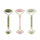 Roller Quartz Natural Jade Rose Quartz Facial Roller 100% Natural Rose Quartz For Face Massage
