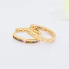 Jewelry Factory Jewelry 18K Gold Plated Latest Design Huggies Cz Hoop Earring Zircon For Women