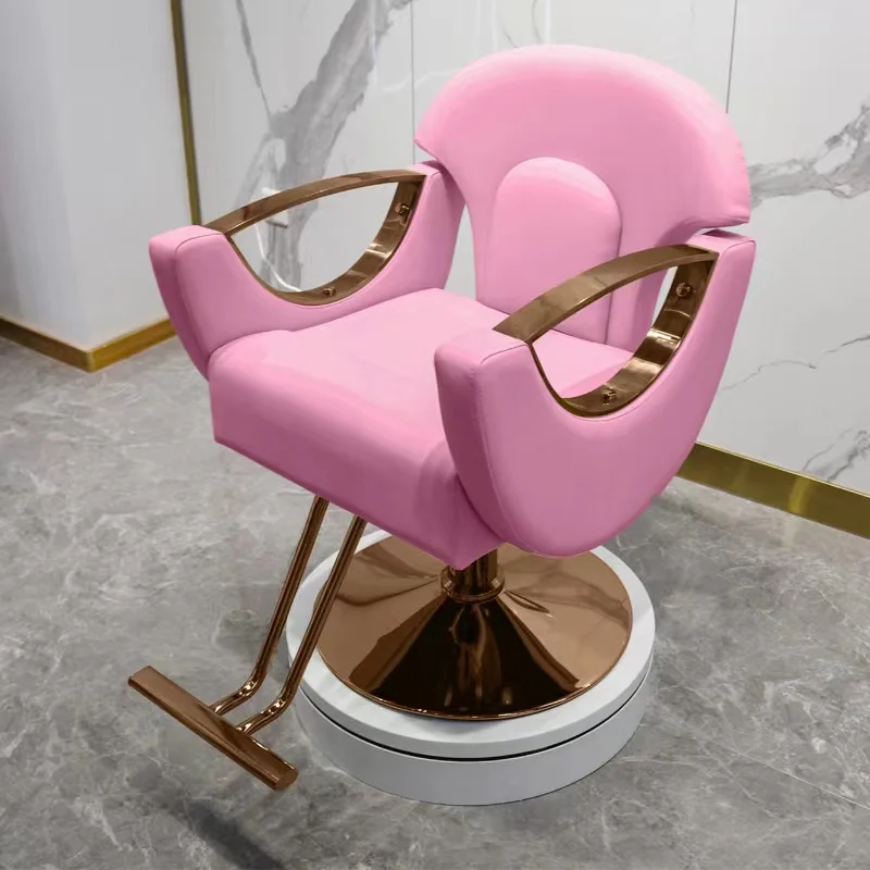 pink reclining salon chair