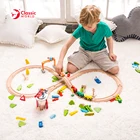 Train Track Train Train Sets Educational Role Pretend Play Toy 75 Train Set Wooden Slot Track Toys