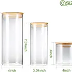 Food Glass Airtight Food Storage Containers Glass Jars With Lids Glass Jar For Serving Candy Cookie Rice Food Set Of 4