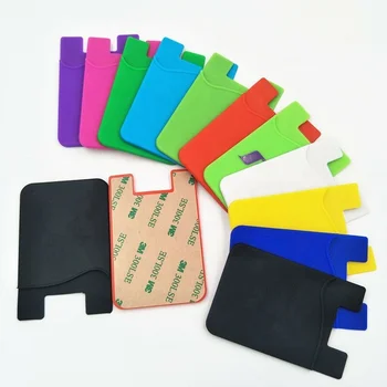 Factory Wholesale Mobile Credit Card Holder ID Card Holders Silicone Phone Card Holder For Cell Phone