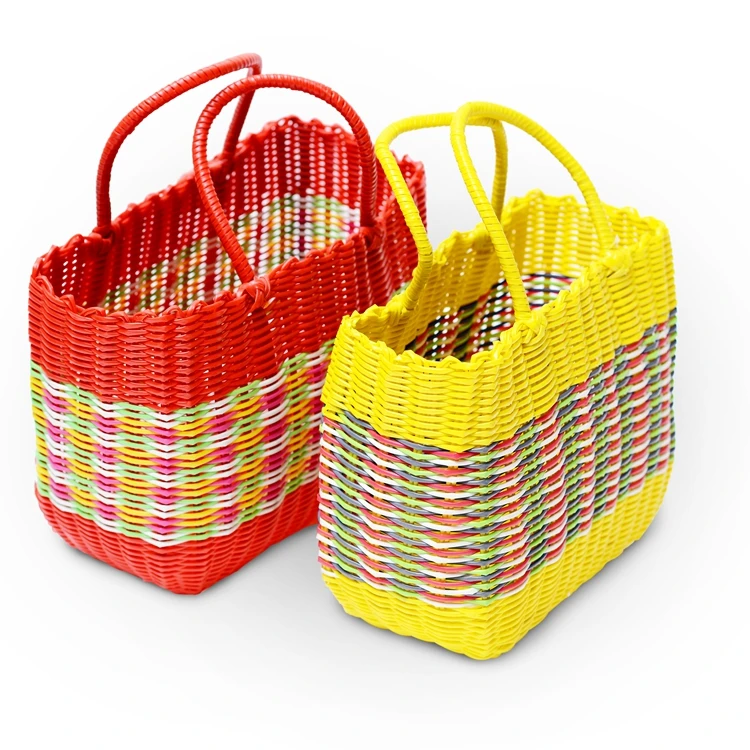 Plastic House Hold Storage Basket For Kitchen Storage Pp Woven Basket With Handles Buy Basket For Kitchen Storage Pp Woven Basket House Hold Storage Basket Plastic Product On Alibaba Com