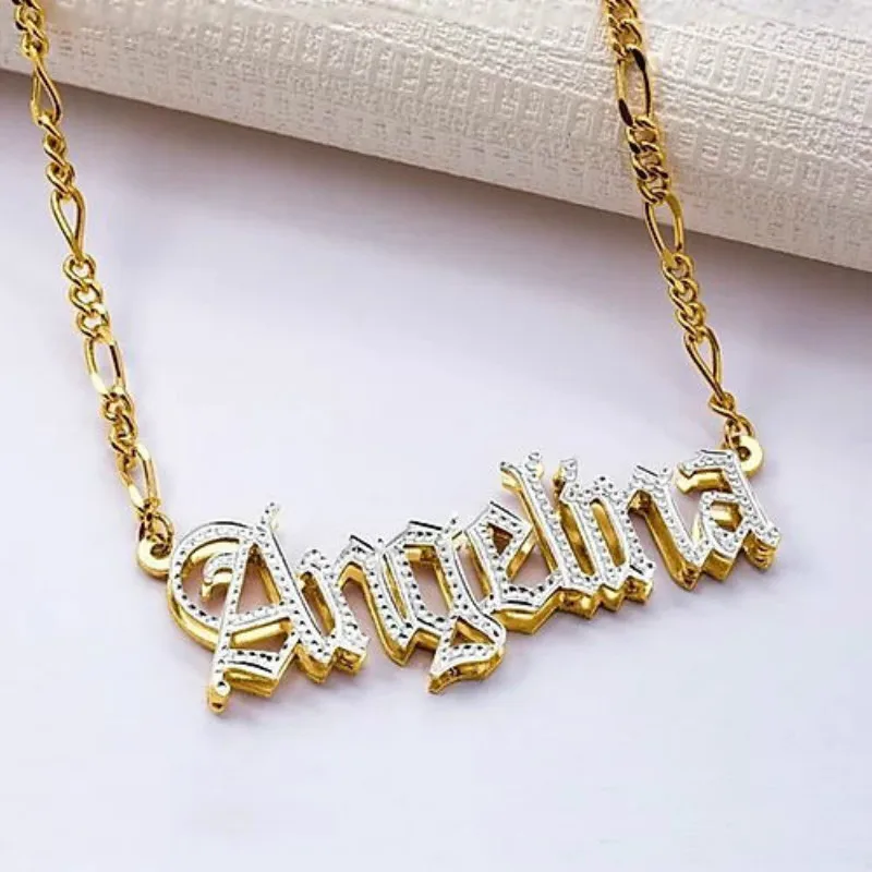 3d name necklace gold