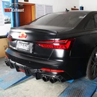 Muffler Exhaust Muffler Factory Wholesale Dual Carbon Fiber Exhaust Tip For Audi New A6 Styling Audi Muffler Tip End Pipes