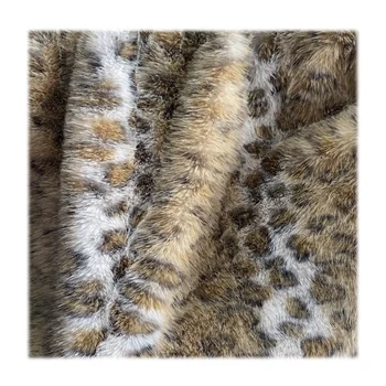 Fashion new design leopard printed plush fabric high quality leopard pattern faux fox fur for garment
