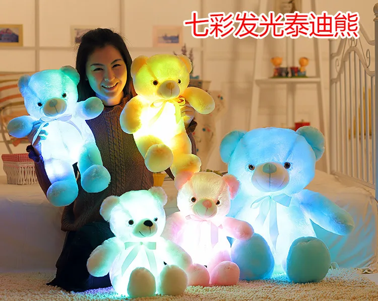 Soft Night Glow Companion Doll Teddy Bear Plush Toy Light Up Led Teddy Bear