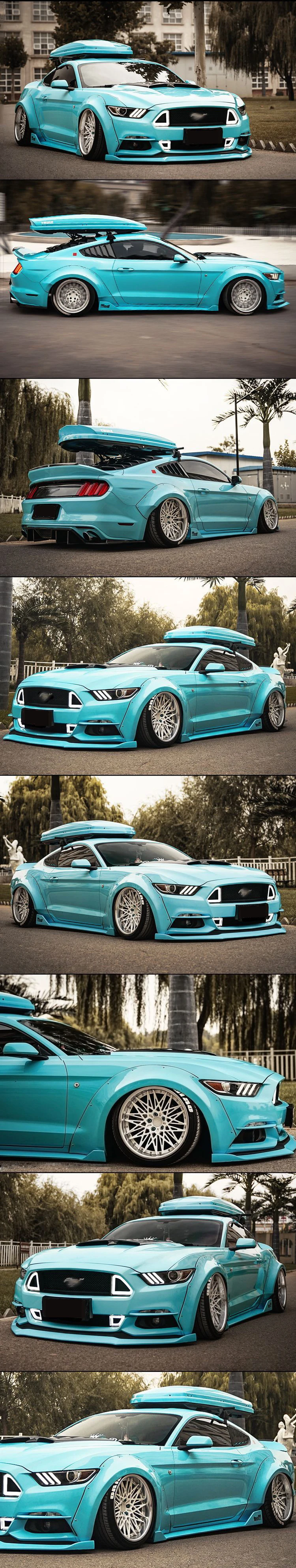 Runde Carbon Fiber Material Car Modification Auto Accessories Body Kit With Side Skirt Suitable For 2015-2020 Ford Mustang