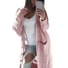 Cardigan 2022 New Design Long Sleeves Double Pocket Full Body Twist Cardigan Sweaters Wholesale