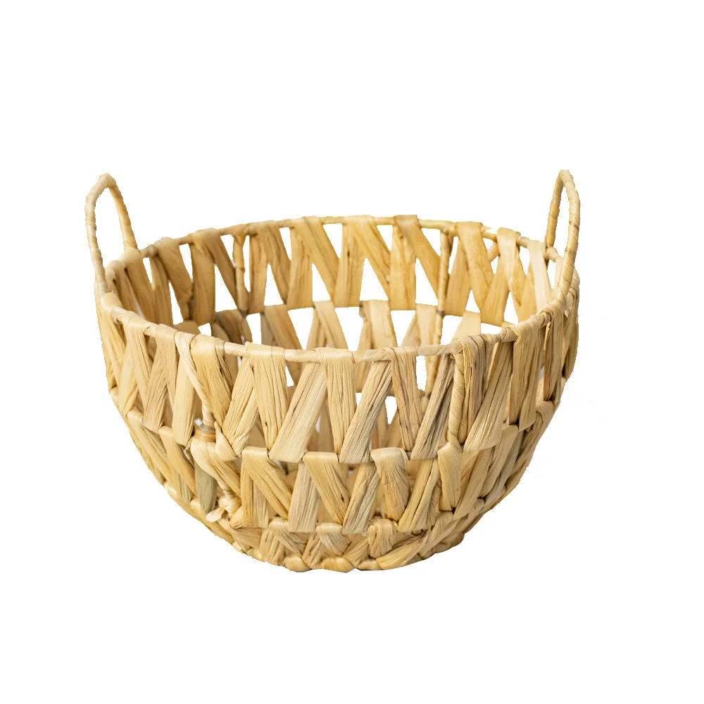 HUAYI wicker basket Water Hyacinth Handwoven Baskets Storage Baskets with  Handles