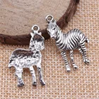 Pendants 100pcs/bag 30x17mm Antique Silver Plated Zinc Alloy Zebra Charms Pendants ABD-C12214