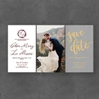 Wedding Silver Foil Printing Tracing Paper Wedding Invites With Personal Wedding Picture Printing