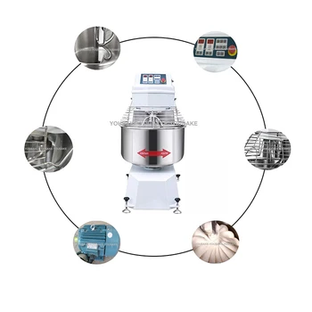 Professional Dough Mixer 20L 30L 40L 50L 60L Stainless Steel Spiral Mixer Suitable For Making Bread Bakery