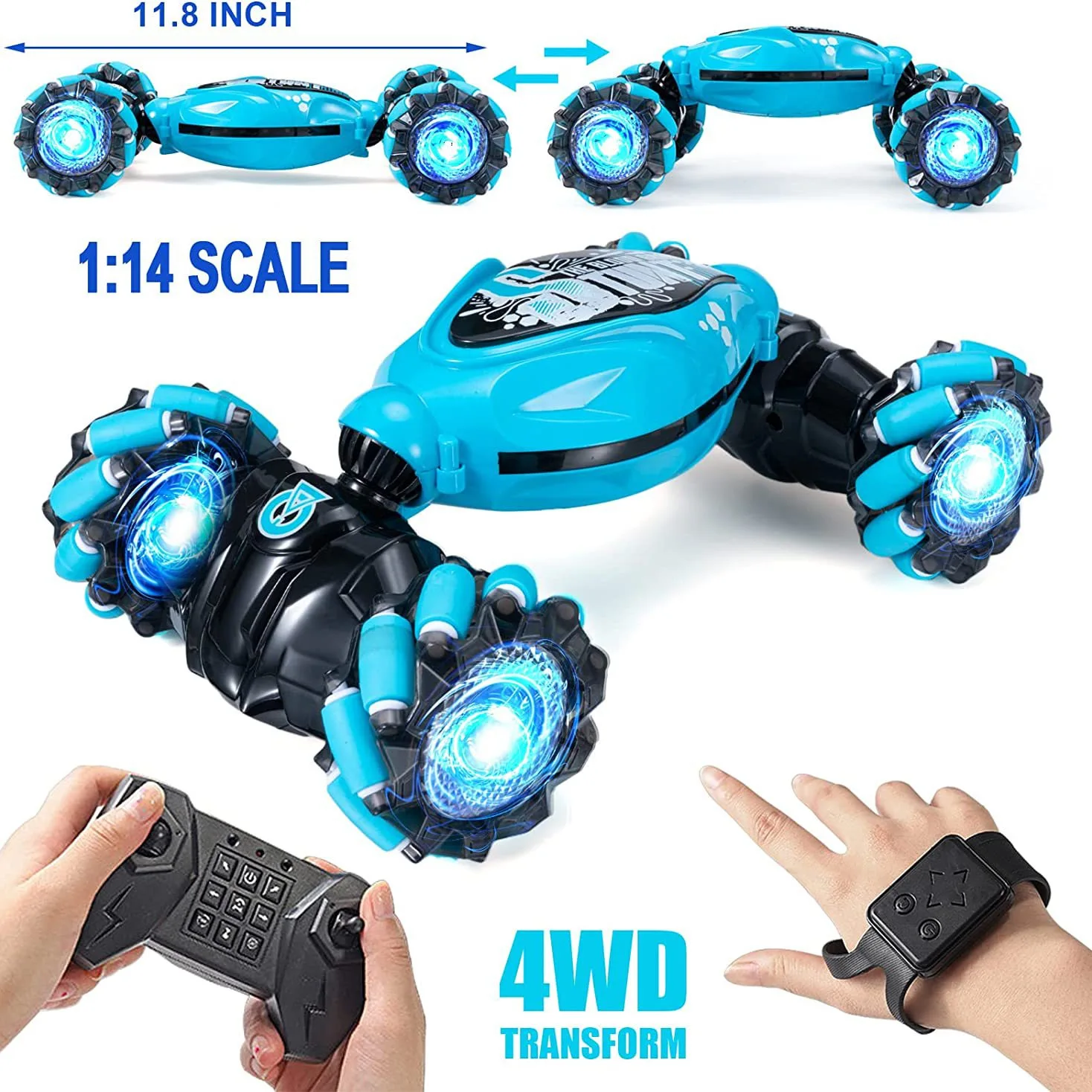 2.4G Stunt Remote Control Car Toy Gesture Sensing RC Stunt Car Rotation 360 Dual Control RC  Car for Kids