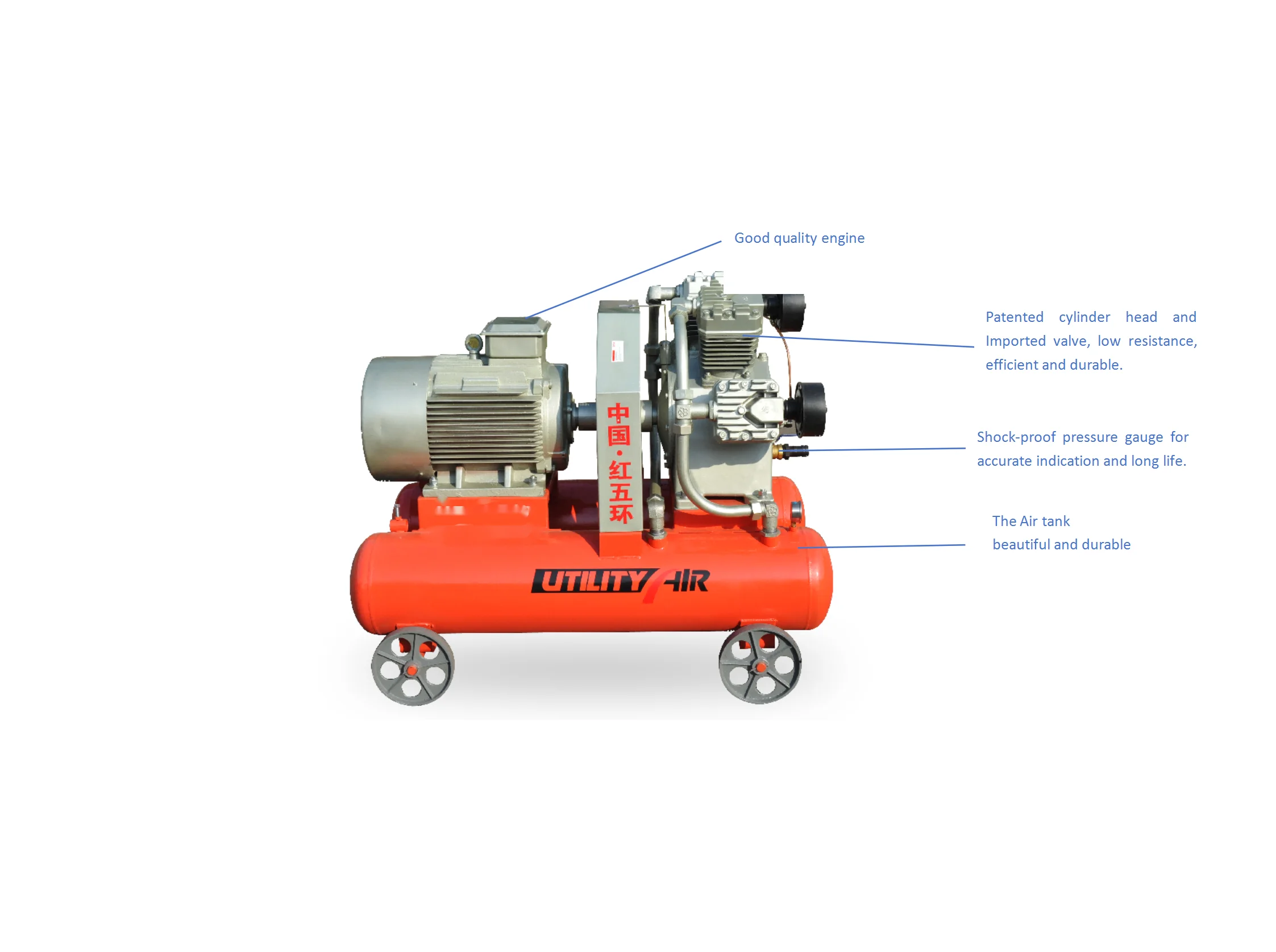 Hongwuhuan   HS4.5/6  China manufacturer diesel piston air compressor  6bar mining portable small air compressor