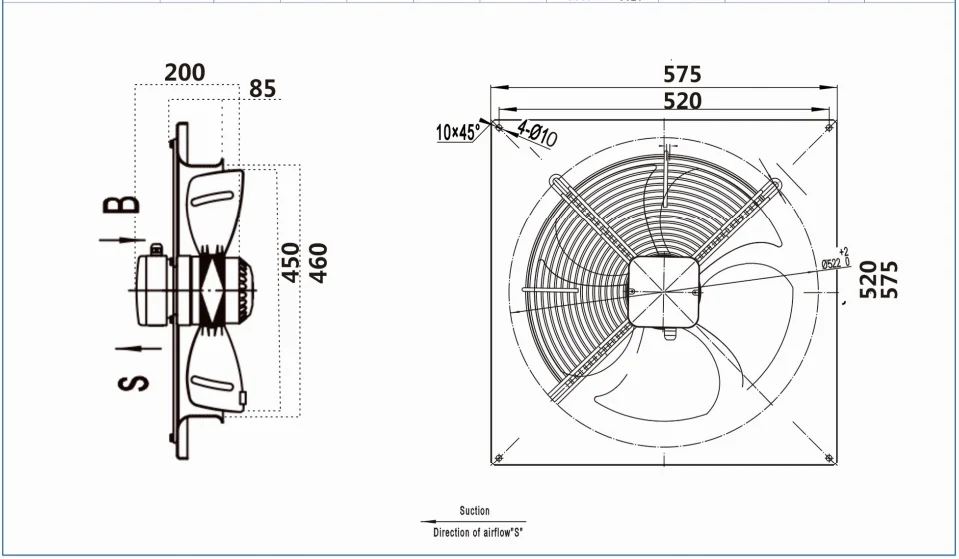 Ip54 Skf Bearing, 220V, 50HZ, 270W, 60*60CM - detail 6