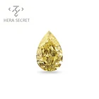 Diamond Color ForeverFlame Fancy Yellow 13ct Pear Cut Big Diamond CVD CZ Color Moissanite
