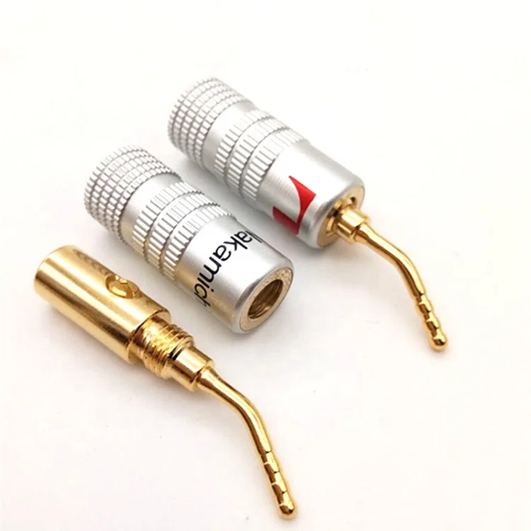 20pcs Aluminum Nakamichi Gold Plated Speaker 4mm Banana Male Plug Audio DIY Conn 