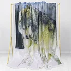 Animal Blanket Hot Sell Lifelike Digital Printing Animal Wolf Design Micro Ultra Soft Velvet With Sherpa Throw Blanket