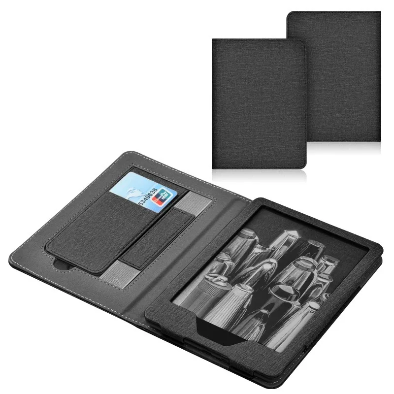product for stand case kindle paperwhite 12th gen 2024 pu leather cover hand strap card slot auto sleep wake certified-2