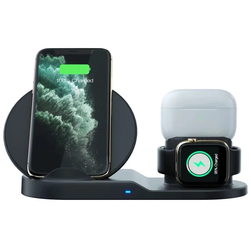 Dropshipping Products 15w Fast Wireless Charger For Iphone For Airpods Universal  3 In 1 Wireless Charging Stations