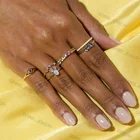 Band Rings Rings Silver Band Empress Curve Band 925 Silver Square Diamond Crown Rings Gold Plated