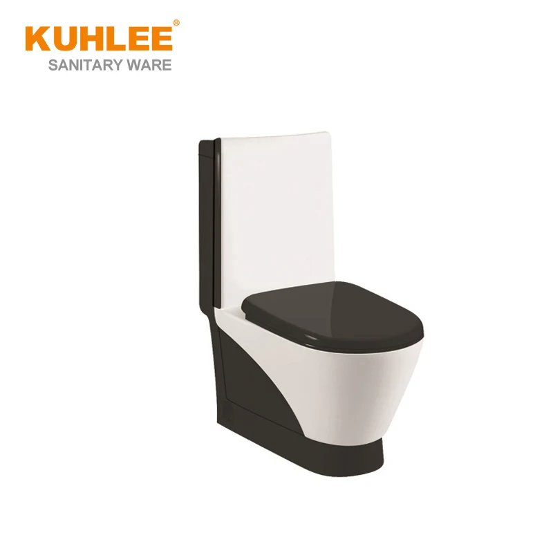 Floor Mounted WC Luxury Ceramic Green Black Colored Siphonic One Piece Toilet For Bathroom
