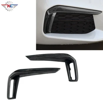 For BMW 5 Series G30 525i 530i 540i 2017-2020 Real Carbon Fiber Front Bumper Fog Lamp Frame