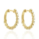 18k Plated Earrings 925 Silver 18k 18K Gold Plated 925 Silver Jewellery Ear Pearl Huggies Earrings