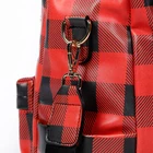 School Bag Plaid Leather School Bag Wholesale Embroidered Plaid Leather School Bag