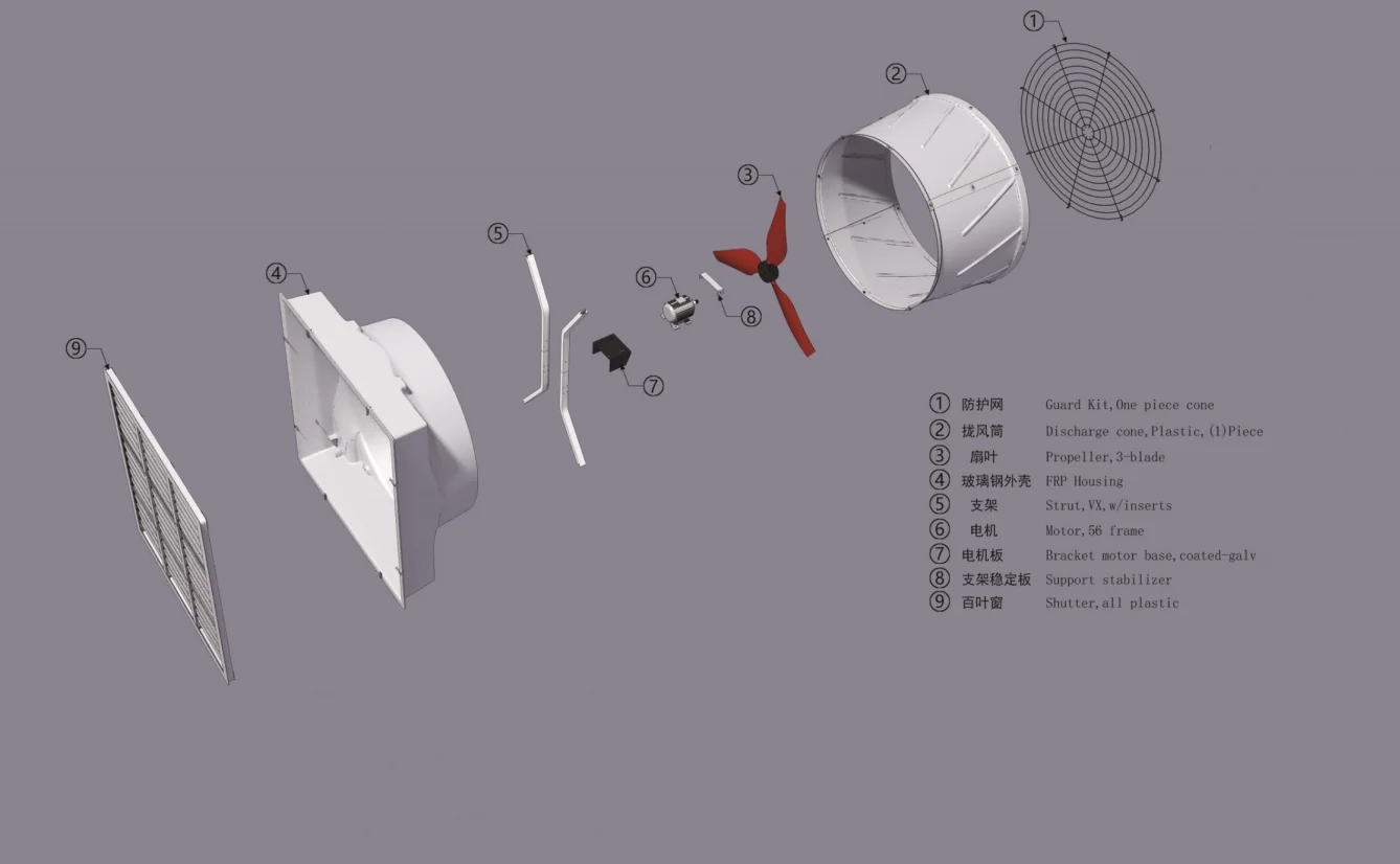 Wall Mount Frp Fan, 1630, 54inch - detail 24