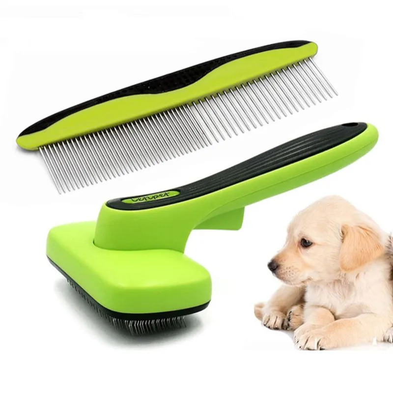 New Upgraded Removes Tangled Hair Dogs Cats Pet Grooming Tool Self Cleaning Slicker Pet Hair Remover Brush