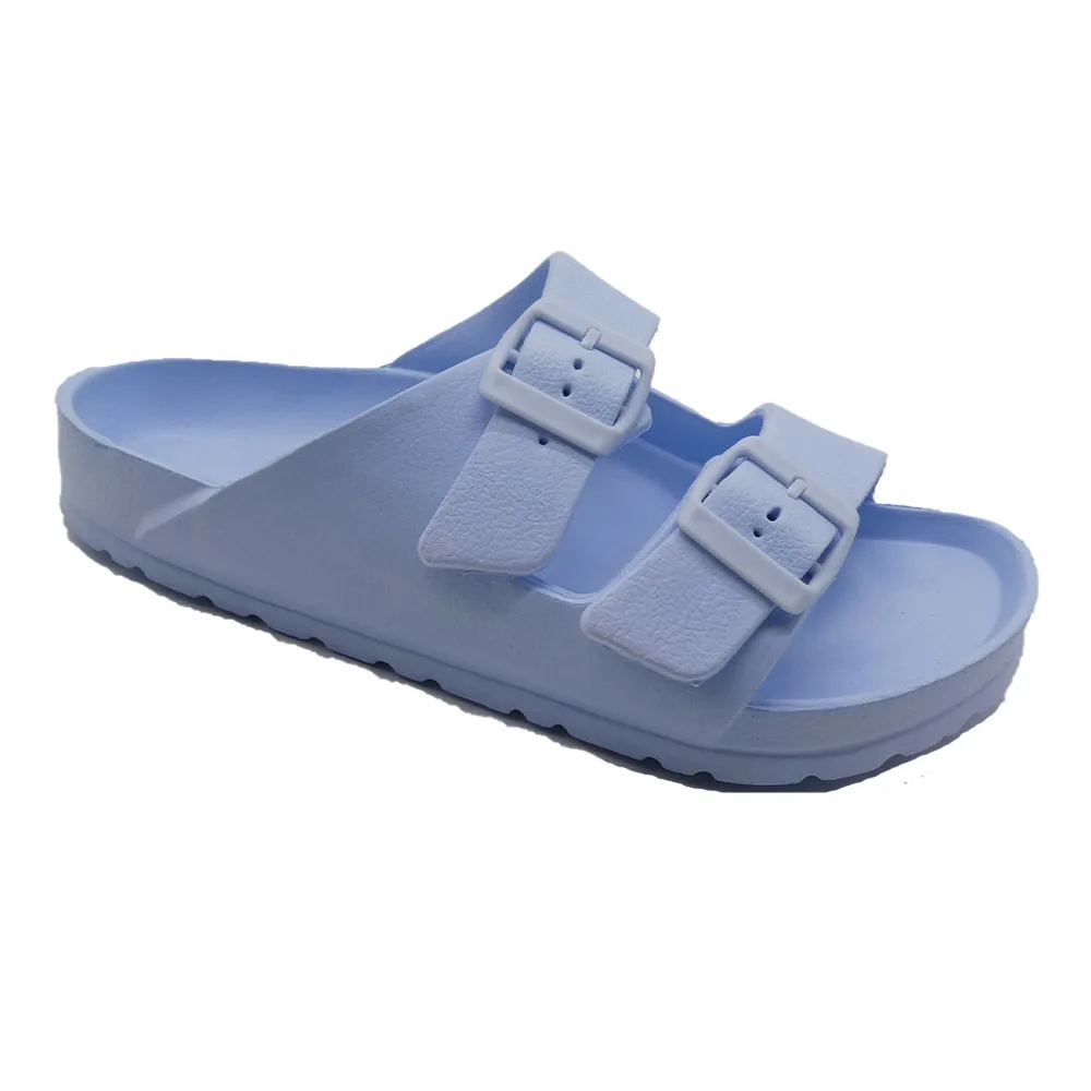 Custom Color Sandals Double Buckle Summer Slippers Adjustable Eva Sandals For Women Comfortable Slipper