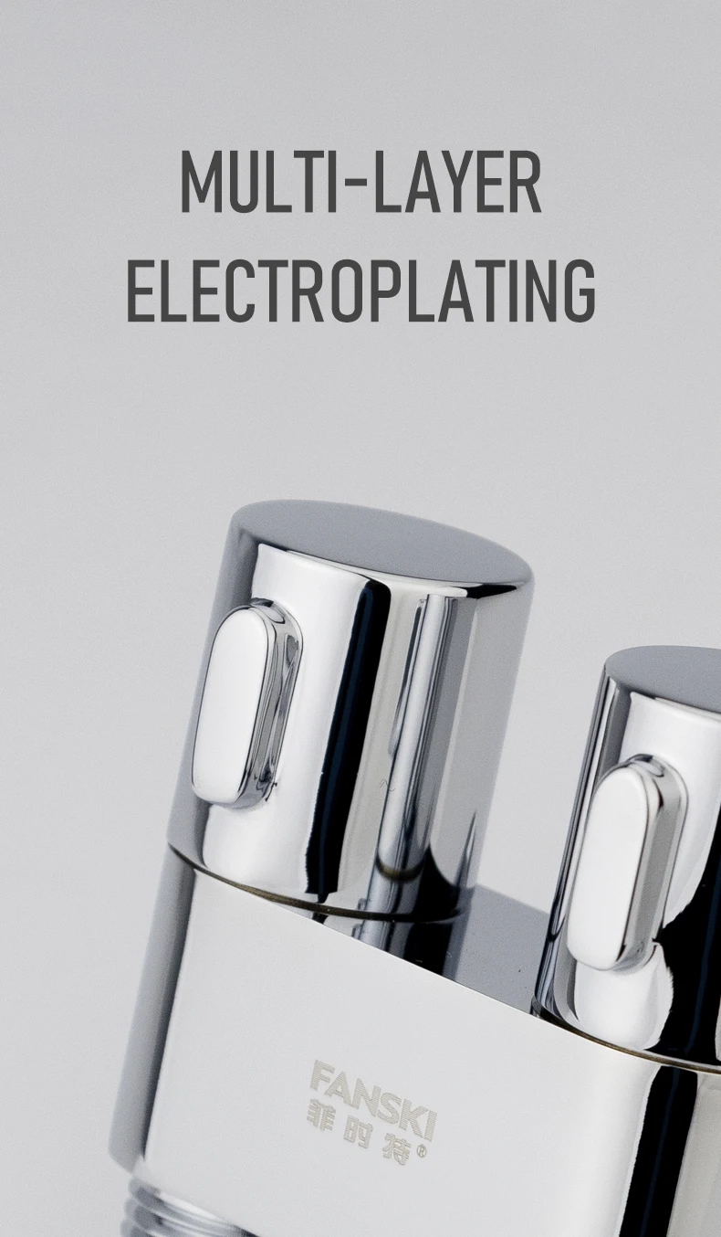 Hot Selling Brass 1 in 2 Out Angle Valve Double Handle Shunt Faucet Diverter New Design 3-Way Gun Grey Bathroom Kitchen Hotel details