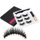 Eyelashes MJS 3 Pairs Magnetic Eyelashes Private Label Eyelashes With Eyeliner 10 Magnets Eyelashes