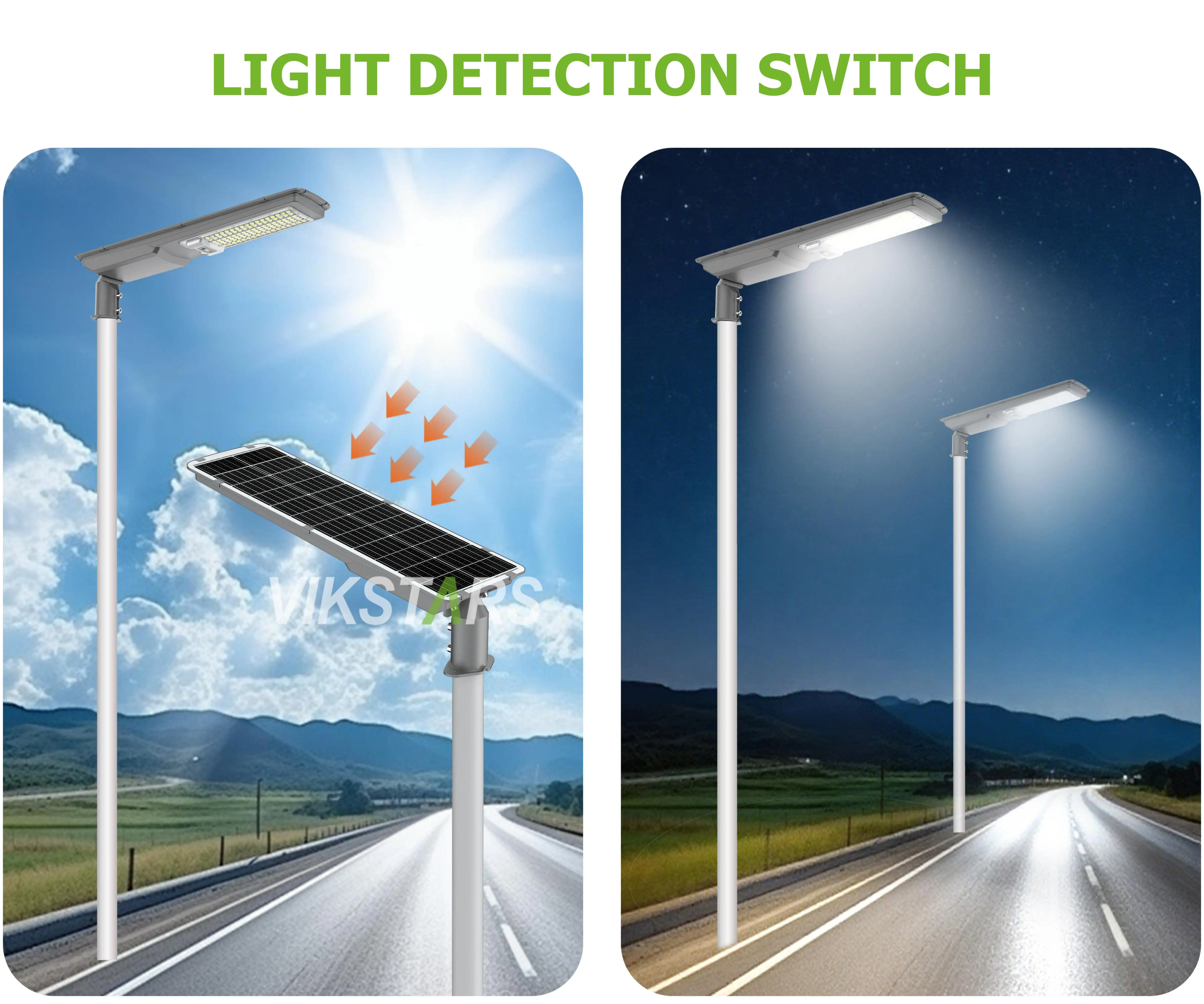 Outdoor Integrated Solar Street Lights Outdoor 200w 300w Lamp for Road With Light Sensor Remote Control Pole